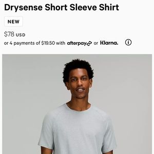 NWT Lululemon Drysense short sleeve